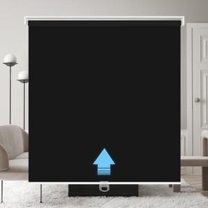 LUCKUP Blackout Cordless Roller Shades for Windows, Room Darkening Free-Stop Pull Down Rolling Blinds, Waterproof Thermal Insulated Window Shades for Home & Office, Black, 38" W x 72" L