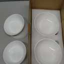 LoeJan Elevated Cat Food Bowl, 5 Oz Ceramic Raised and Tilted Water Bowl, Anti Vomiting and Protect Pets' Spines Dishes for Small Dog, Fat Faced Cat, Kitten (White, 4 Pack)