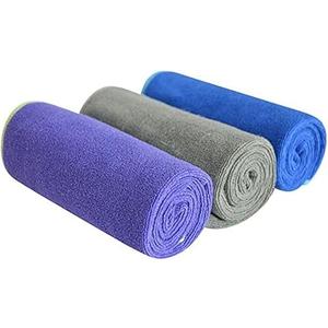 Sinland 3 Pack Multi Purpose Microfiber Gym Towels Fast Drying Sports Towel Super Soft and Absorbent Travel Camping Towels for Swimming Beach Hiking Yoga 40CM X 80CM Slate Grey+Grape+Blue Orichil