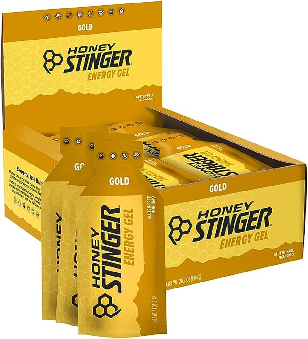 Honey Stinger Gold Energy Gel, Gluten Free & Caffeine Free, for Exercise, Running and Performance, Sports Nutrition for Home & Gym, Pre and Mid Workout, 24 Pack, 26.4 Ounce (EXP 09/30/27)