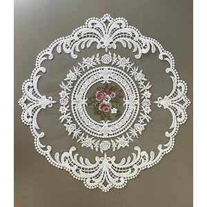 4 Pieces Retro Lace Placemats, Embroidered Cup Mats Table Mats, French Crochet Doilies, White