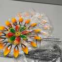 Metal Sunflower Wind Spinner Outdoor, 13" W x 64" H Large Double Windmill Pinwheels with 5 Prong Stake, Kinetic Wind Sculpture for Backyard Garden Patio Lawn Art Decor Yellow