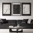 Large 3D Textured Framed Black and White Abstract Wall Art, 3 Piece Modern Wall Paintings Artwork for Walls, Minimalist Black White Geometric Pictures for Living Room, Hallway, Dining Room Wall Decor, 20"W x 30"H x 3Pcs