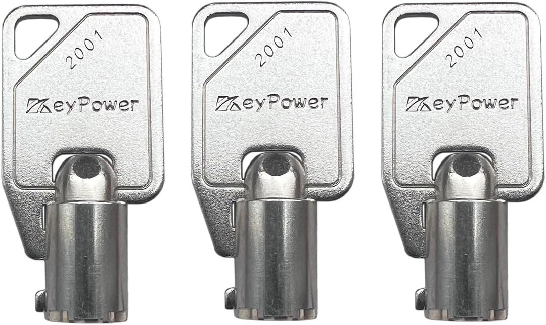 (3) KeyPower 2001-2100 Keys for Sentry Safe Lock Boxes, Tubular Barrel Round Ace Key, Pre-Cut to Your Code: 2060
