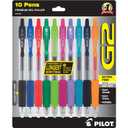 Pilot G2 Premium Retractable GelInk Rolling Ball Pens, Extra Fine Point (0.5mm), Assorted, 10/Pk (14168)