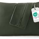 Bedsure Queen Pillow Cases Set of 2 - Olive Green Microfiber Pillowcase 2 Pack, Super Soft Double Brushed Pillow Case Covers with Envelope Closure for Kids, Wrinkle, Fade Resistant, 20x30 Inches