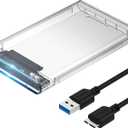 SABRENT 2.5 Inch SATA to USB 3.0 Tool Free Clear External Hard Drive Enclosure [Optimized for SSD, Supports UASP SATA III] (EC-OCUB)