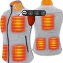 ARRIS Women`s Heated Vest, Size Adjustable 7.4V Electric Warm Vest with Battery Pack, One Size, White