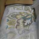 Levtex Home - Grey Palladium Quilt Set - Full/Queen Quilt 88x92in. + Two Standard Pillow Shams 26x20in. - Paisley - Green, Yellow, Grey, Blue, and White - Reversible - Cotton Fabric