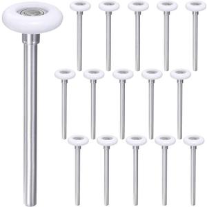 Durable 2 Inches Nylon Garage Door Rollers 6200ZZ 10 Ball Bearing 6.2Inches Stem (6.2" Long Stem 16pcs)