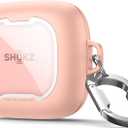 SURITCH for SHOKZ OpenFit Air Case Cover, Magnetic Locking Cases for SHOKZ OpenFit Air Open-Ear Headphones, Protective Bumper Cover with Carabiner & Keyring for OpenFit Air Earbuds (2024), Pink
