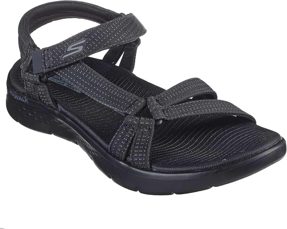 Skechers Women's GO Walk Flex Sandal - Illuminate Hands Free Slip-ins Fisherman (Black) Size 7