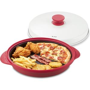 Microwave Grill Pan with Lid Multi-Use Griddle & Crisper Tray for Browning, Grilling, and Crisping Meat, Sandwiches & Vegetables Microwave Safe Cookware for Fast, Even Cooking