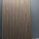 4-Piece Wood Slat Wall Panel for Interior Wall Decor Noise Cancelling 47.2" x 23.6" Peel and Stick Acoustic Decorative 3D Sound Absorbing Wall Paneling, Natural Oak