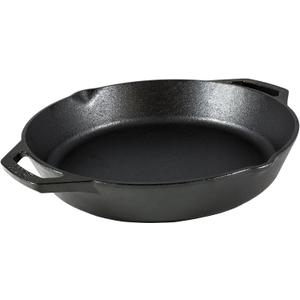 Lodge 12 Inch Pre-Seasoned Cast Iron Skillet - Dual Assist Handles - Use in the Oven, on the Stove, on the Grill, or Over a Campfire - Black