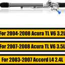 Power Steering Rack and Pinion Assembly Replacement for Honda Accord 2003-2007,Acura TL V6 2004-2008,26-2703,44250-35041,4425035041,53601-SDA-A04