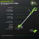Greenworks 24V Cordless String Trimmer/Edger (Gen 2), 12" Cutting Width, Ultra-Light 6 lbs Design, with 2.0Ah Battery & Charger Included