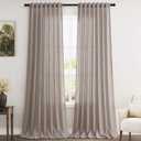 Brownish Grey Linen Curtains 90 Inch Length 2 Panels Set for Living Room Rod Pocket Back Tab Window Drapes Light Filtering Modern Farmhouse Curtain 90 Inches Long for Dining Room Bedroom 52x90