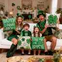 St. Patrick's Day Pillow Covers Decoration 18 x 18 inches 4-Piece Set Green Pillow Covers Lucky Clover Spring Pillow Covers Sofa Home