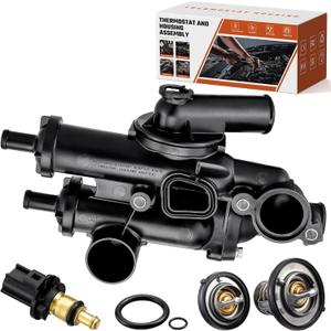 68003582AB Thermostat Housing Assembly Fit for Chrysler 200 2011-2014 Sebring 2008-2010 Fit for Dodge Avenger 2008-2014 Journey & Compass 2009-2017 Patriot 2013-2017 4Cyl 2.4L 2.0L