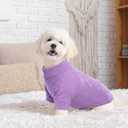 LETSQK Dog Knitting Sweater,Pet Warm Winter Coat,Thickening Turtleneck Small Medium Doggy Sweatshirt Soft Classic Knitwear in Cold Weather,Pullover Sweater for Puppy,S Purple
