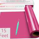 HTVRONT HTV Vinyl Rolls - 12" x 15ft Rose Red HTV for Shirts, Iron on Vinyl for All Cutting Machines - Easy to Cut & Weed For Heat Vinyl Design