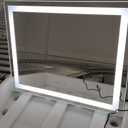 FENNIO 23" x 18" Vanity Mirror with LightsLED Makeup MirrorHollywood Mirror with 3 Color Modes & Adjustable BrightnessVanity Mirror Square White