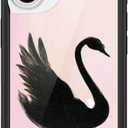 Wildflower Cases - Compatible with iPhone 16 | Protective Black Bumper, 6.5ft Drop Test Certified, Women Owned Small Business | Pink Art Aesthetic Dainty Trendy Cute | Black Swan