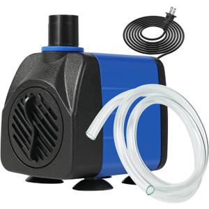 AQUANEAT Small Fountain Pump, 160 GPH Mini Submersible Water Pump with 3.3 ft Tubing, for Aquarium Fish Tank, Pet Water Fountain, Hydroponics, Pond Waterfall Filter Pump