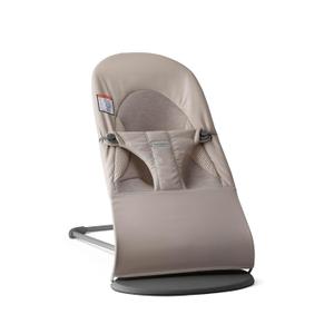 BabyBjörn Bouncer Bliss, Tri-Fabric, Sand Grey | 2-in-1 Adjustable Baby Bouncer Seat and Toddler Chair, Newborn to Toddler (8-29 lbs), 4 Positions, Lightweight & Portable