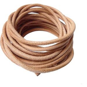 Round Genuine Leather Shoelaces (Brown 71")
