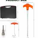 20 Pack 8" Screw in Tent Stakes Heavy Duty, Glow in The Dark Metal Stakes with Hex Head Driver, Ground Anchors for Camping, Patio, Awning, Canopy, and Windy Conditions