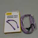 Glocusent Book Light, 3-Color & 6-Brightness Reading Light, Bendable Neck Light, 80-hr Lasting Rechargeable Book Light, Perfect Reading Lights for Books in Bed, Knitting, Repairing, Book Lovers Gifts (Standard-Medium, Purple)