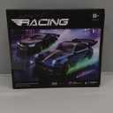 Mini RC Drift Car 1:64 Scale, Remote Control Car with LED Lights & 2-Speed Modes, 2.4GHz Stunt Drifting RC Toys with 4 Obstacles & Track Mat, Hobby Gift for Kids & Adults, Black