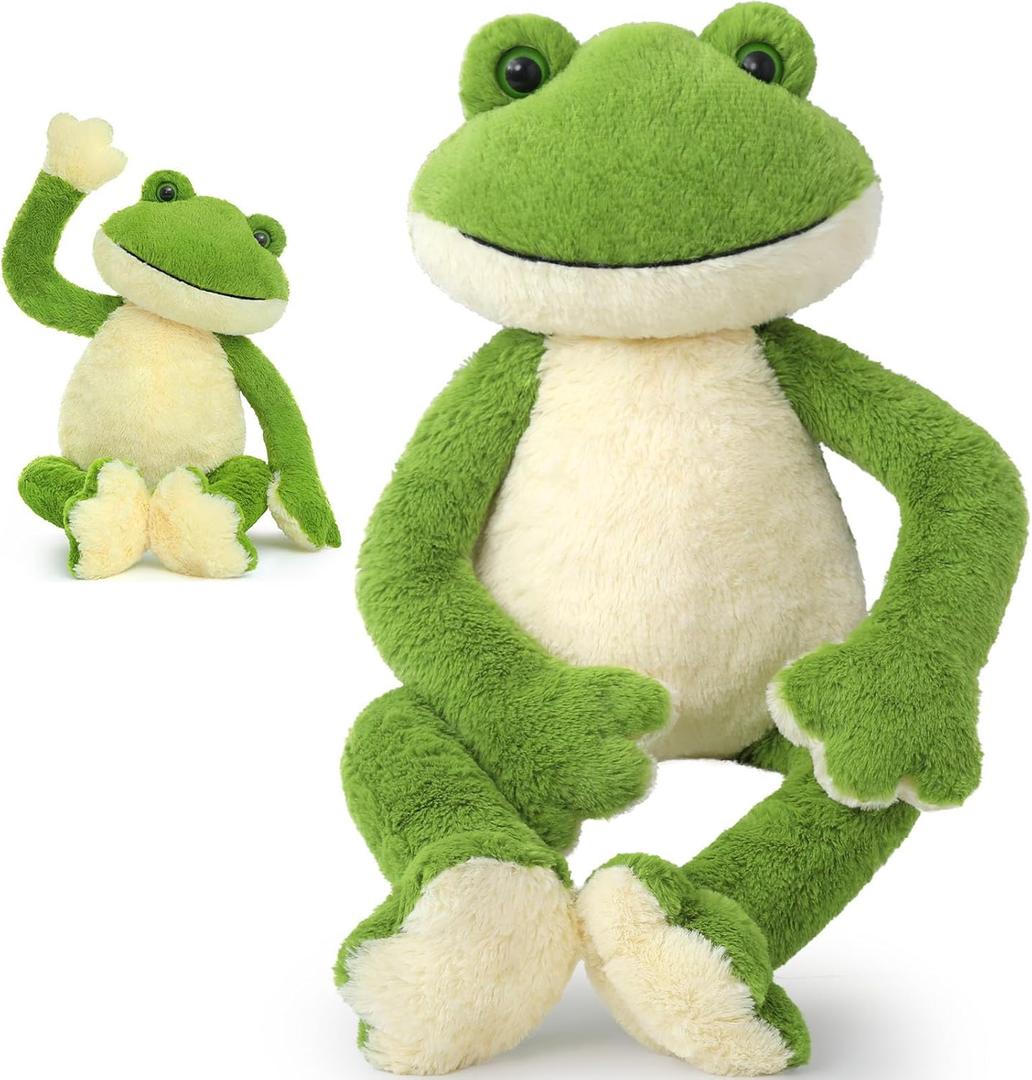 MaoGoLan Big Stuffed Frog 24 inch Giant Cute Frog Stuffed Animal for Teens Green Plush Toy for Girls Large Toad Plush Toy for Kids Birthday Gifts Themed Party Decor