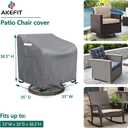 AKEfit Outdoor Swivel Lounge Chair Cover 2 Pack,Heavy Duty Waterproof Patio Chair Covers for All-Weather Protection Outdoor Lawn Furniture,Grey-33Wx35Dx38.5H inches