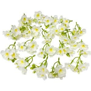 20 Pieces White Artificial Jasmine Flowers Heads,Silk Flowers for Crafts,Fake Flowers Bulk,Jasmine Garland Wreath Making Supplies for Wedding Party Birthday Home Décor (White)