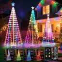 Smart Christmas Cone Tree LED Light, 6/7/8ft 900 LED Music Sync with Remote APP and Local Control, Pattern and Text Displayable, 16 Million Colors Light Show Tree for Indoor Outdoor Decorations