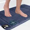 GORILLA GRIP Memory Foam Bath Mat, Soft Absorbent US Designed Bathroom Rug, Gripping Dots Machine Washable Bathmat, Cushioned Floor Mats, Shower Sink Rugs Room Dcor Accessories, 42x24 Navy Blue