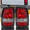 Tail Light Assembly Compatible with Dodge RAM Pickup 1500 2500 3500 1994-2001 1994 1995 1996 1997 1998 1999 2000 2001, Factory-OE-Style RAM Rear Lamp, W/O Bulb, Driver and Passenger Side, Pair