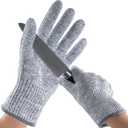 ANDANDA Cut Resistant Gloves, Food Grade Safety Kitchen Cuts Work Gloves for Oyster Shucking, Grey 12 Pairs (X-Large)