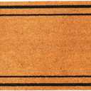 Welcome Doormats, Natural Coco Coir Mats with Non-Slip PVC Backing, Indoor Outdoor Mats for Home & Office, Floor Mats for Door Decor, Plain Entry Mat with Border, Beige & Black, 30"x17"
