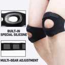 Knee Brace for Women & Men, Adjustable Knee Support with Side Stabilizers and Patella Gel Pad Upgraded Silicone Anti Slip Strip for Running Workout (Black)