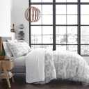 City Scene - Queen Comforter Set, Soft & Reversible Cotton Bedding for Year Round Comfort, 3 Piece Bedding with Matching Pillowcases (Aria Pastel Grey)