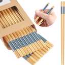 10Pairs Bamboo Chopsticks Reusable | Dishwasher Safe | Non slip | Chinese -9.45in