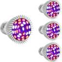 Esbaybulbs 4 Pcs Full Spectrum E26 LED Grow Light Bulb, 28W Grow Plant Light for Hydroponics Greenhouse Organic Indoor Plants (4 Count (Pack of 1))