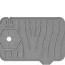 Silicone Sink Splash pad with Inclined Drain, Easy-to-Clean Drain pad, Suitable for Kitchen and Bathroom. (Unilateral Gray)