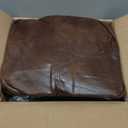 HIGOGOGO Round Stuffed Pouf Ottoman, Pu Leather Poufs with Foam Chunk Filling, Furry and Fluffy Pouf Foot Stool Storage Ottoman, 20 X 15 Floor Poufs Foot Rest for Living Room,Dark Brown