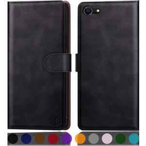 SUANPOT for iPhone 7/8/SE2/SE 3rd 2020/2022 4.7" RFID Blocking Wallet case Credit Card Holder,Flip Book PU Leather Phone case Cover Cellphone Women Men for Apple iPhone SE3 case Wallet Black