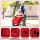 Hahafelt 12v Heated Flannel Wheelchair Blanket, Red Portable Heated Throw for Elderly 2 Heating Zones, Camping Essentials, Elderly Gift